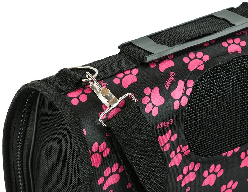 Transportná taška pre psa/mačku FURGO XL, čierno-ružová