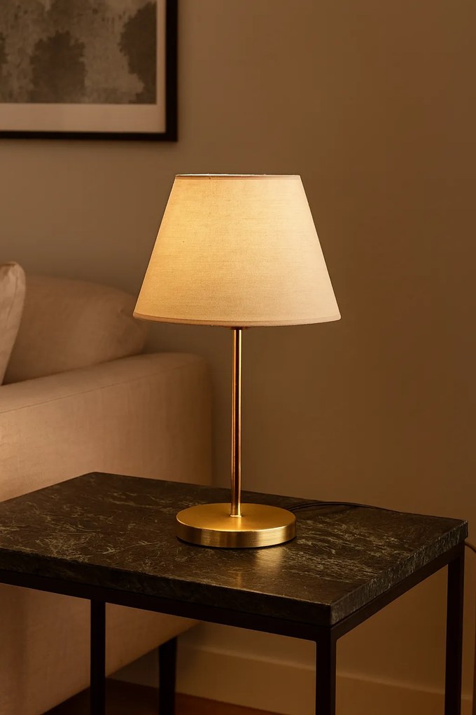 Stolní lampa Shade II béžová/zlatá