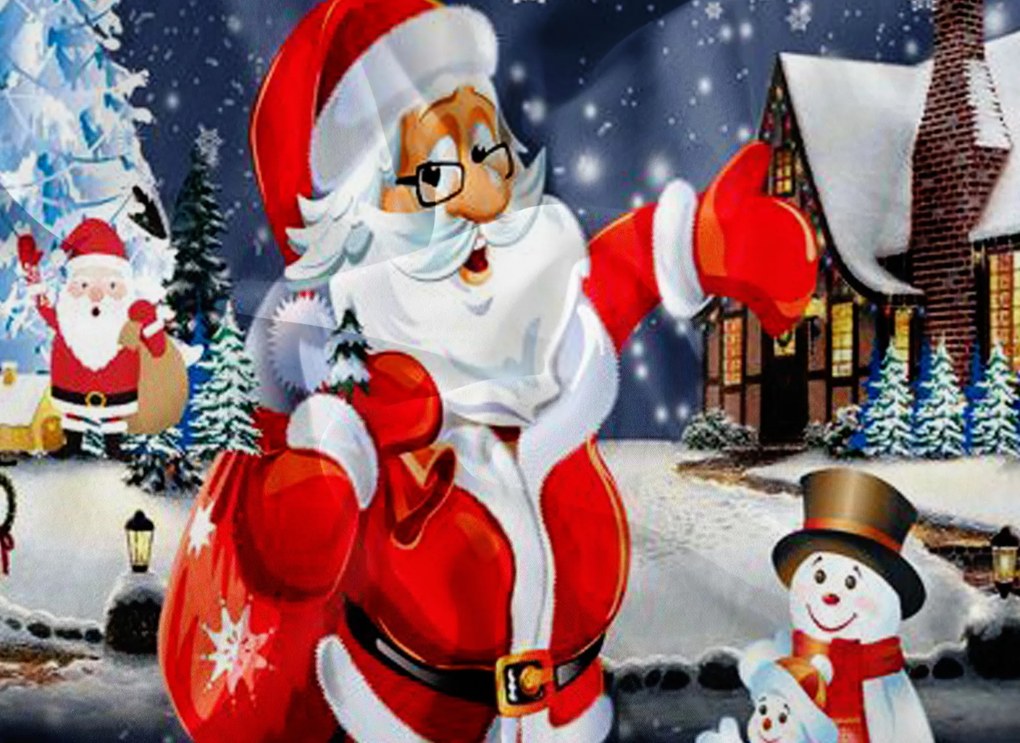 Obliečky z mikrovlákna SANTA A SNEHULIAK modré Rozmer obliečky: 2 ks 70 x 80 cm | 160 x 200 cm