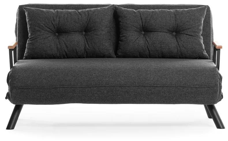 Dizajnová rozkladacia sedačka Hilarius 133 cm tmavosivá