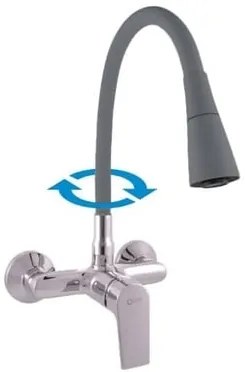 RAV SLEZÁK Colorado drezová batéria so silikónovým ramienkom 150 mm sivá / chróm co102.5/13s CO102.513S