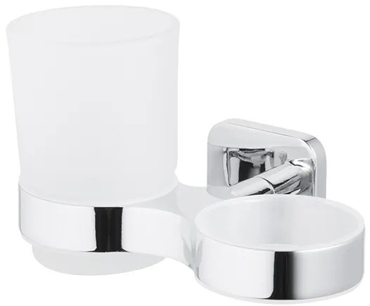 BISK Erga Forte, dvojitý pohár na zubné kefky, chrómová, ERG-06832