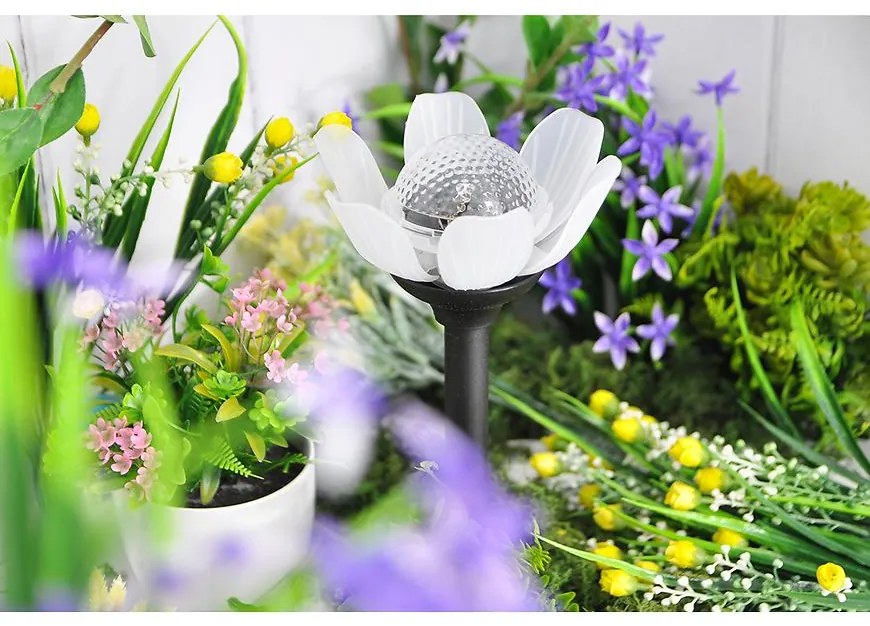 Solárna lampa biely tulipán  ST 93