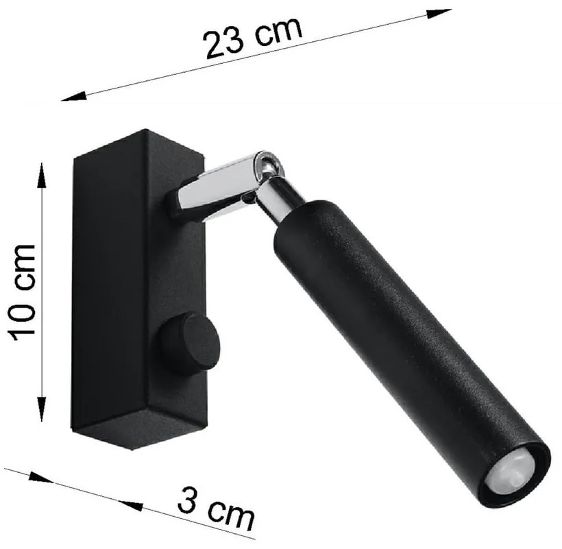 Čierne bodové svietidlo 10x3 cm Tiden – Sollux