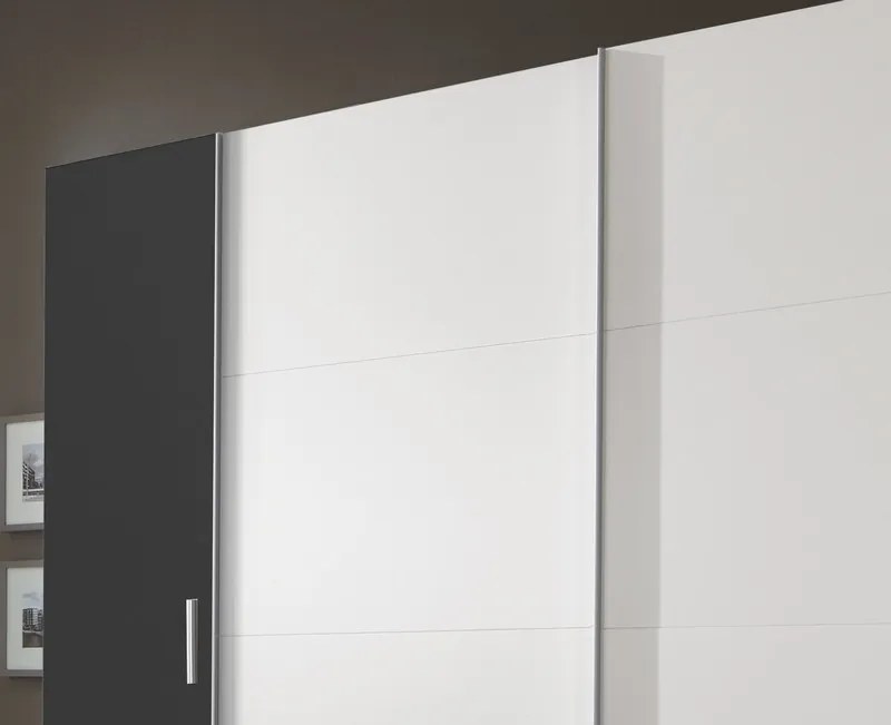 Šatníková skriňa Lotto, biela/grafitová