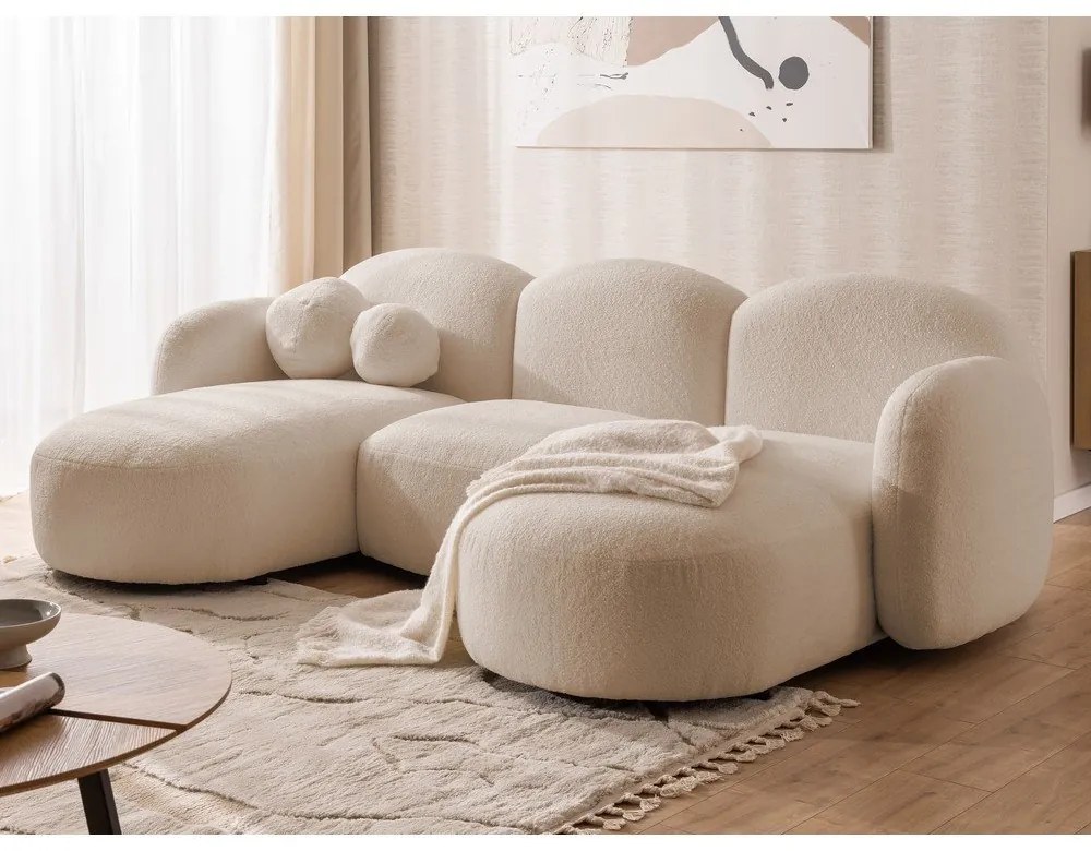 Svetlohnedá rohová pohovka z textílie buklé (do tvaru "U") Orbit – Ropez