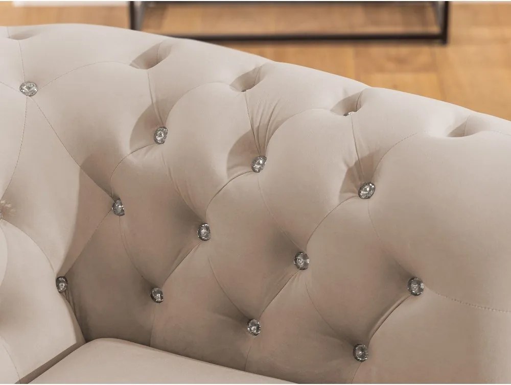 Béžová zamatová rozkladacia rohová pohovka (ľavý roh/do L) York Blik – Ropez