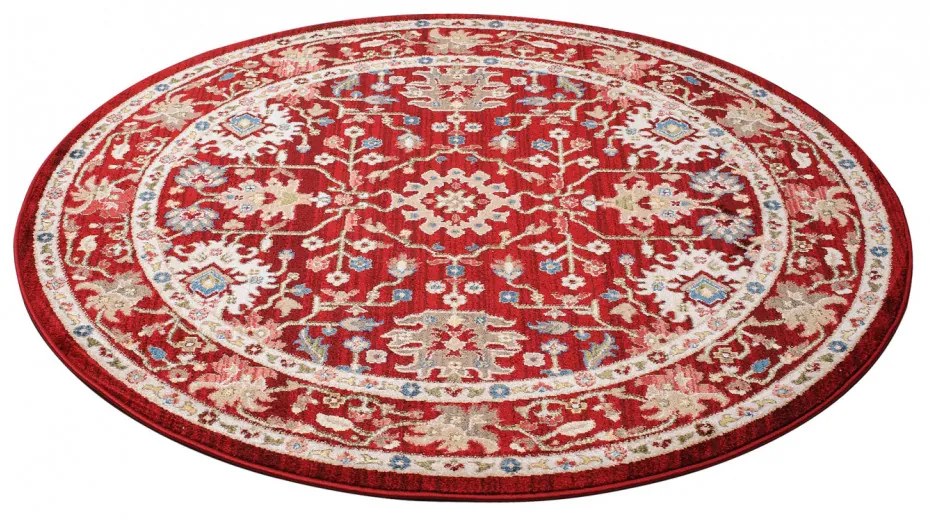 Kusový koberec Hakim bordó kruh 2 170x170cm