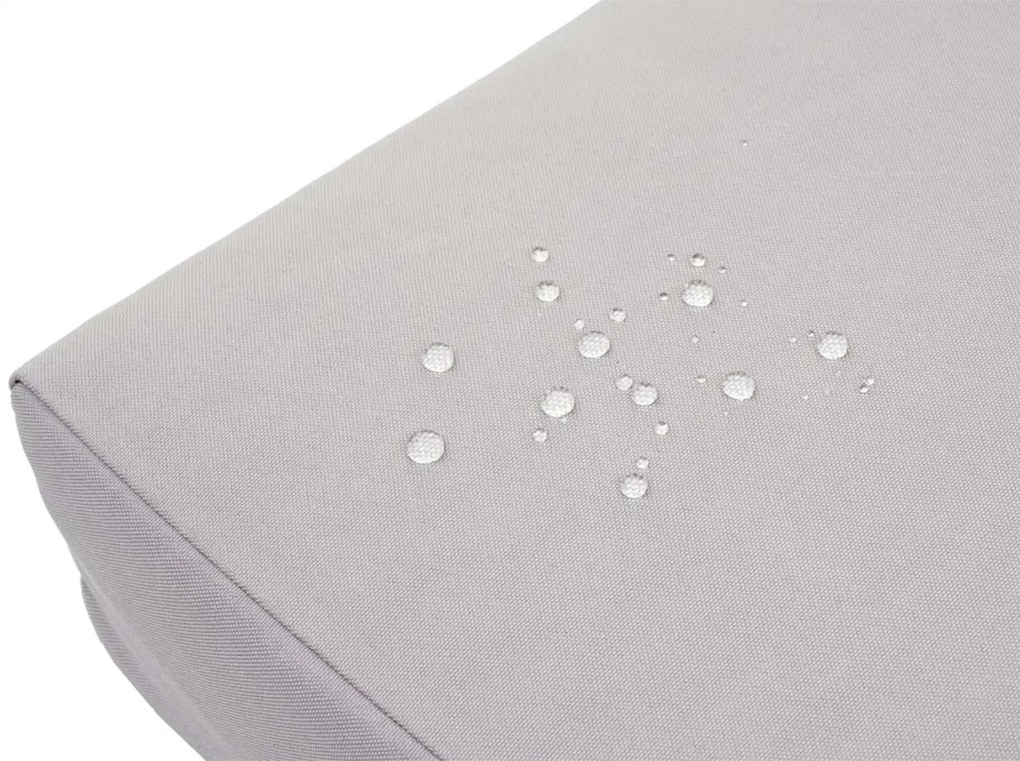 Záhradná lavica HWC-G16, polyratan - čierna, vankúš svetlosivá