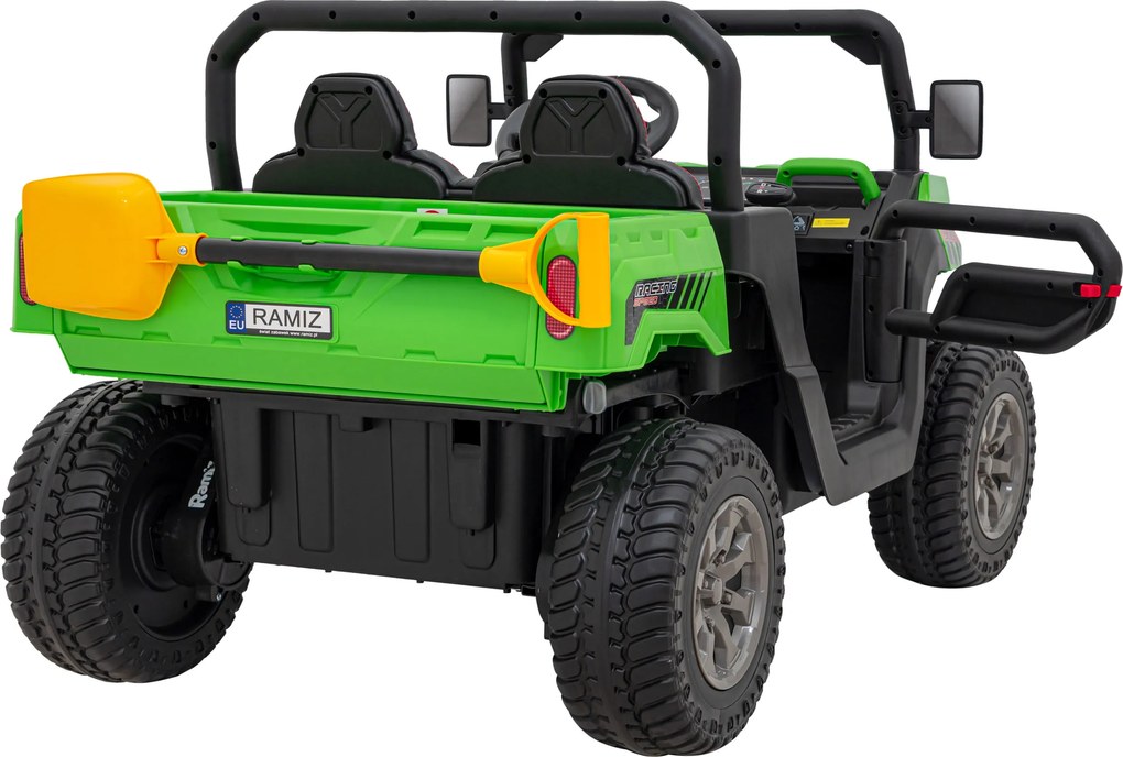 Ramiz Auto Pick-Up Speed 900 pre deti Zelená + Pohon 4x4 + Pohyblivý čerpadlo + Batožinový priestor + Diaľkové ovládanie + Lopata + LED audio