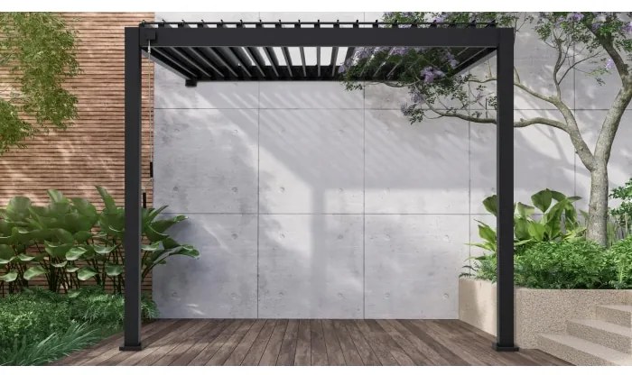 Kondela Pergola na terasu 3x3 Premium WALL antracit