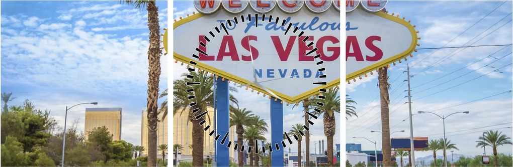 Obraz - Las Vegas (s hodinami) (90x30 cm)