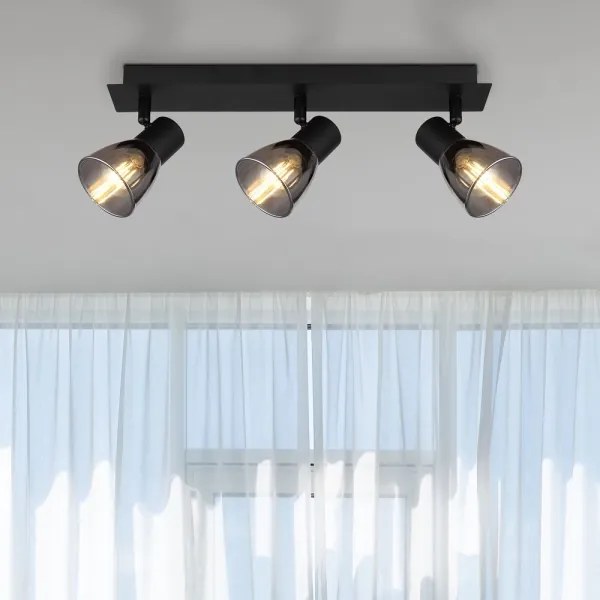 Globo 54307-3 - Bodové svietidlo CLAUDE 3xE14/40W/230V čierna