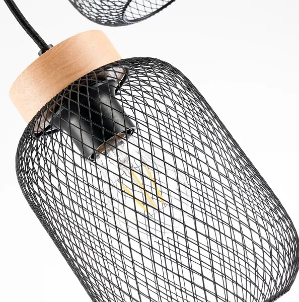 Brilagi - Luster na lane BASKLITE 3xE27/15W/230V drevo/čierna