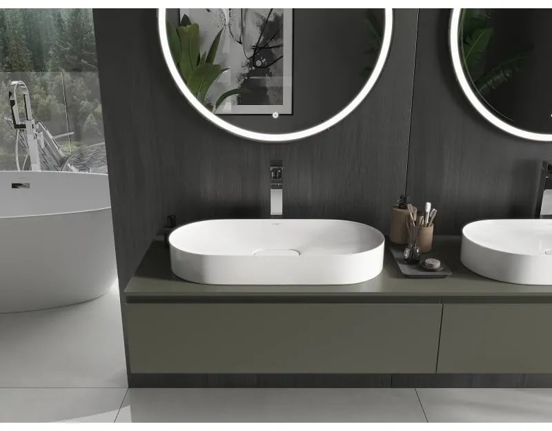 Mexen Sofia, umývadlo na dosku z konglomerátu 70 x 35 cm, biela, 23067001