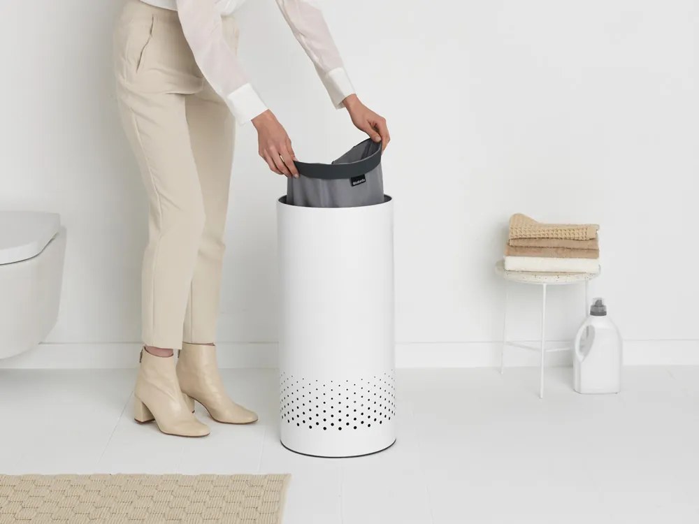 Brabantia Kôš na bielizeň 35L Biela plastové veko