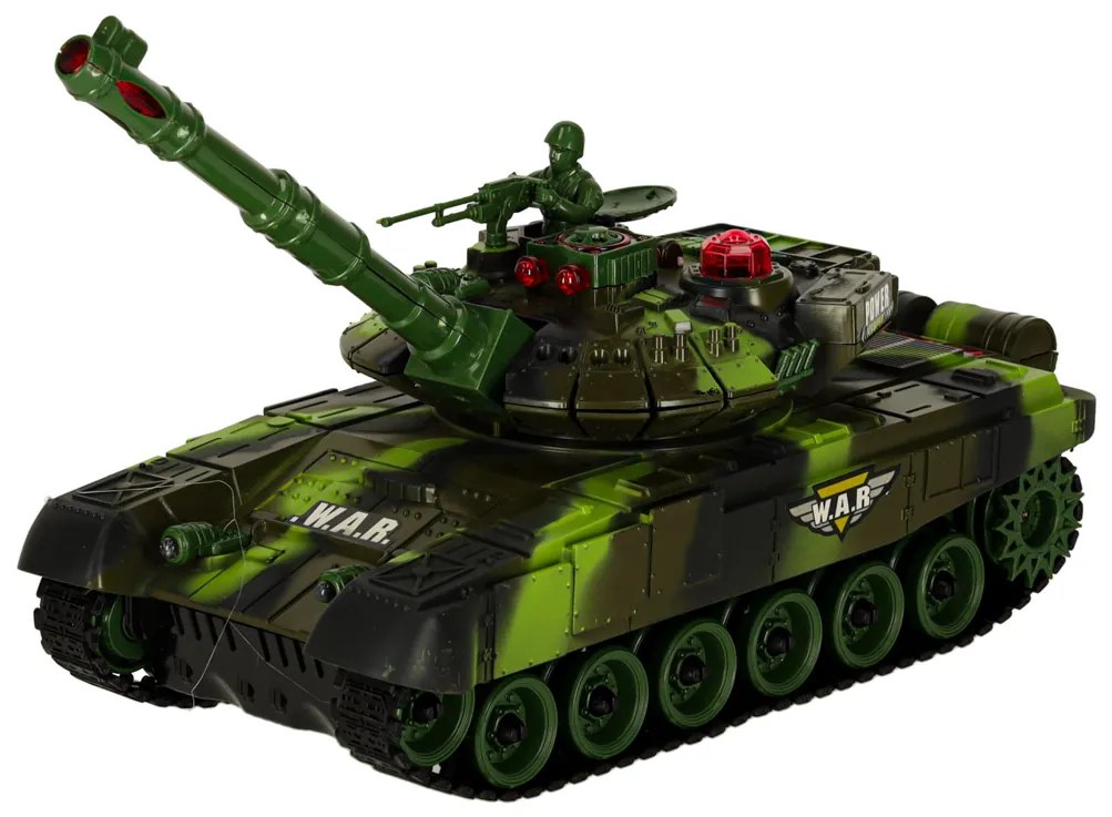 KIK Diaľkovo ovládaný vojenský tank RC War Tank 9993 2,4 GHz, lesná kamufláž