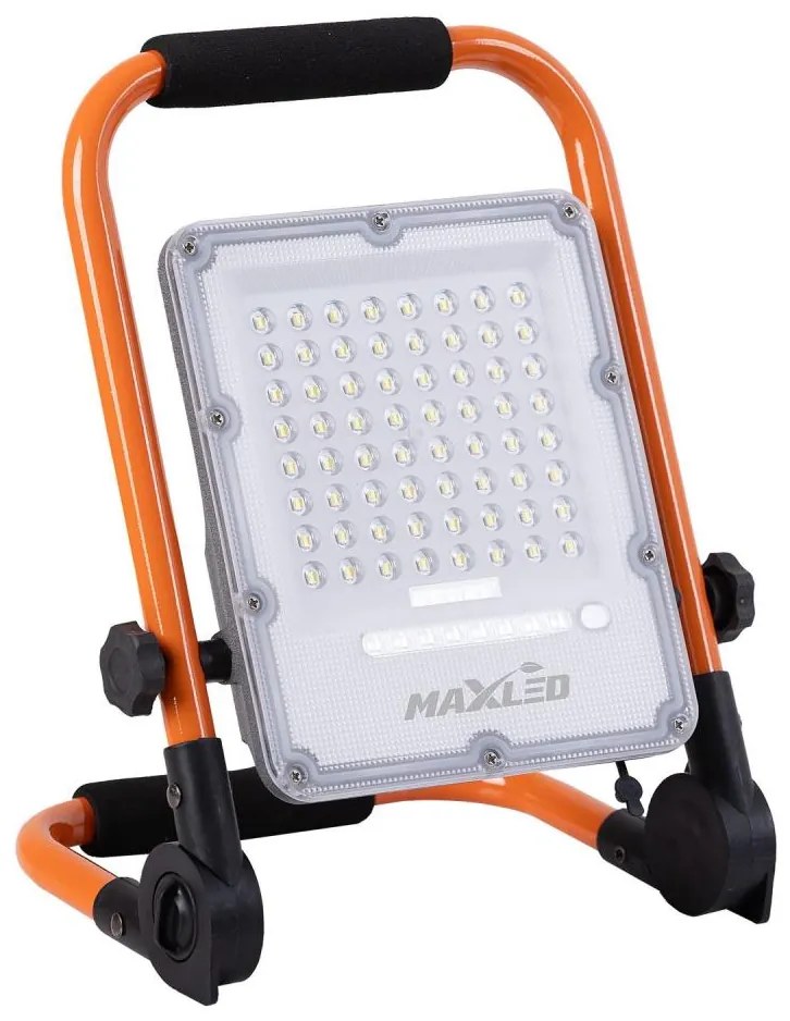 MAXLED LED nabíjateľný reflektor so statívom LED/50W/3,2V 4500K 5000 mAh IP65 oranžový 5903271845224