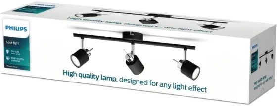 Philips - Bodové svietidlo MERANTI 3xGU10/35W/230V čierna