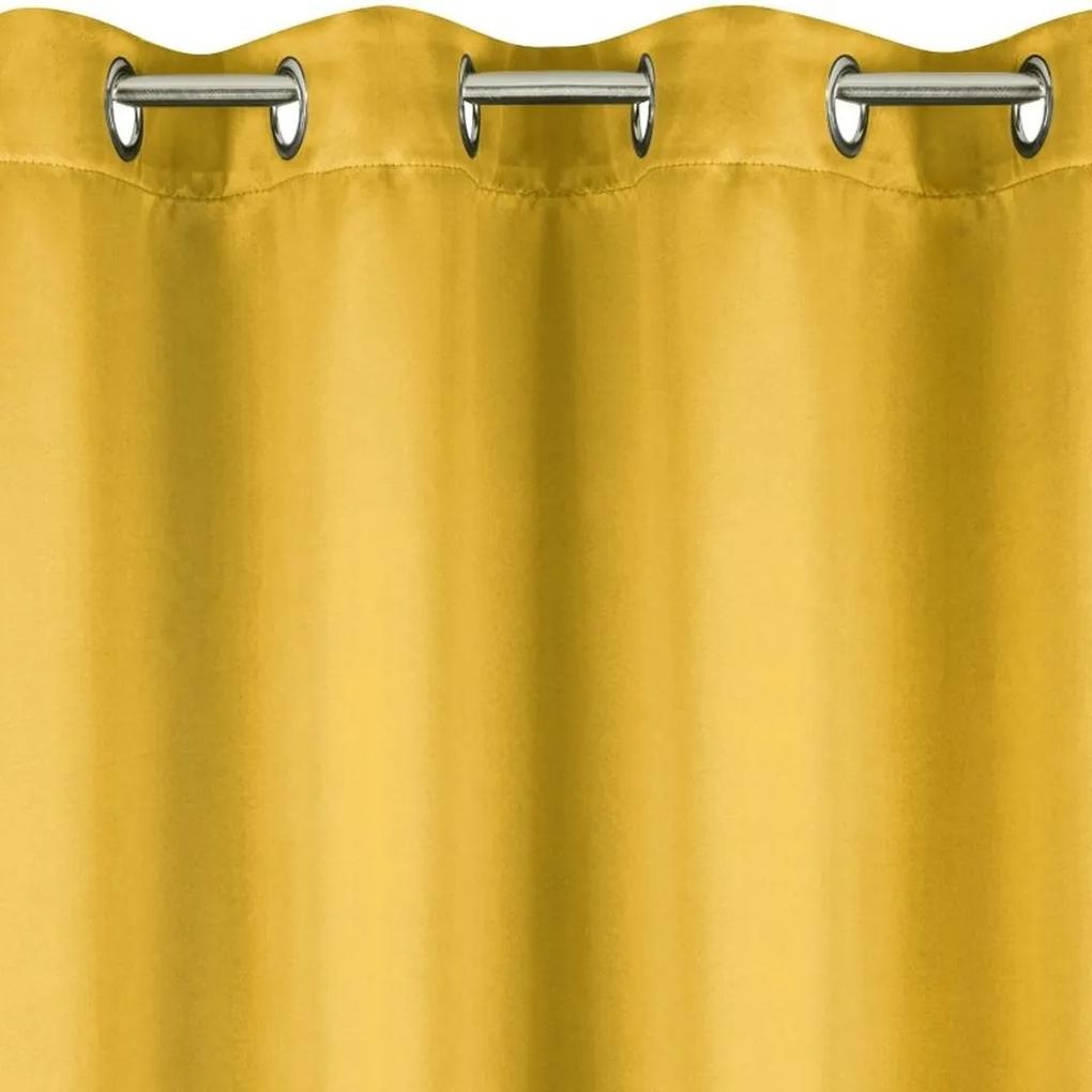 Luxusný zatemňovací záves žltej farby do obývačky 135 x 250 cm