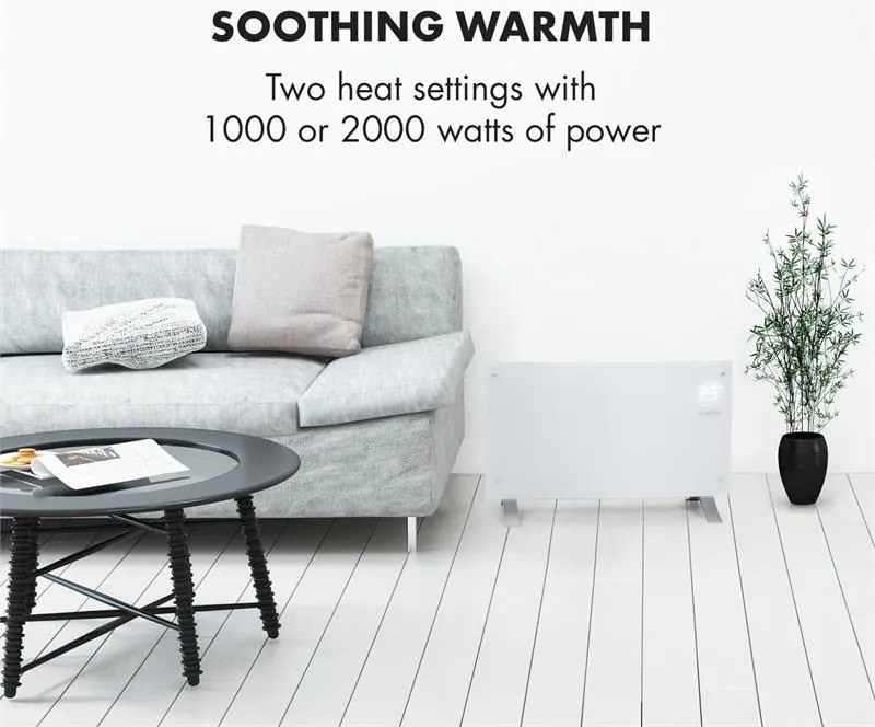 Klarstein Bornholm Curved Ambient, konvektor, 1000/2000 W, biely