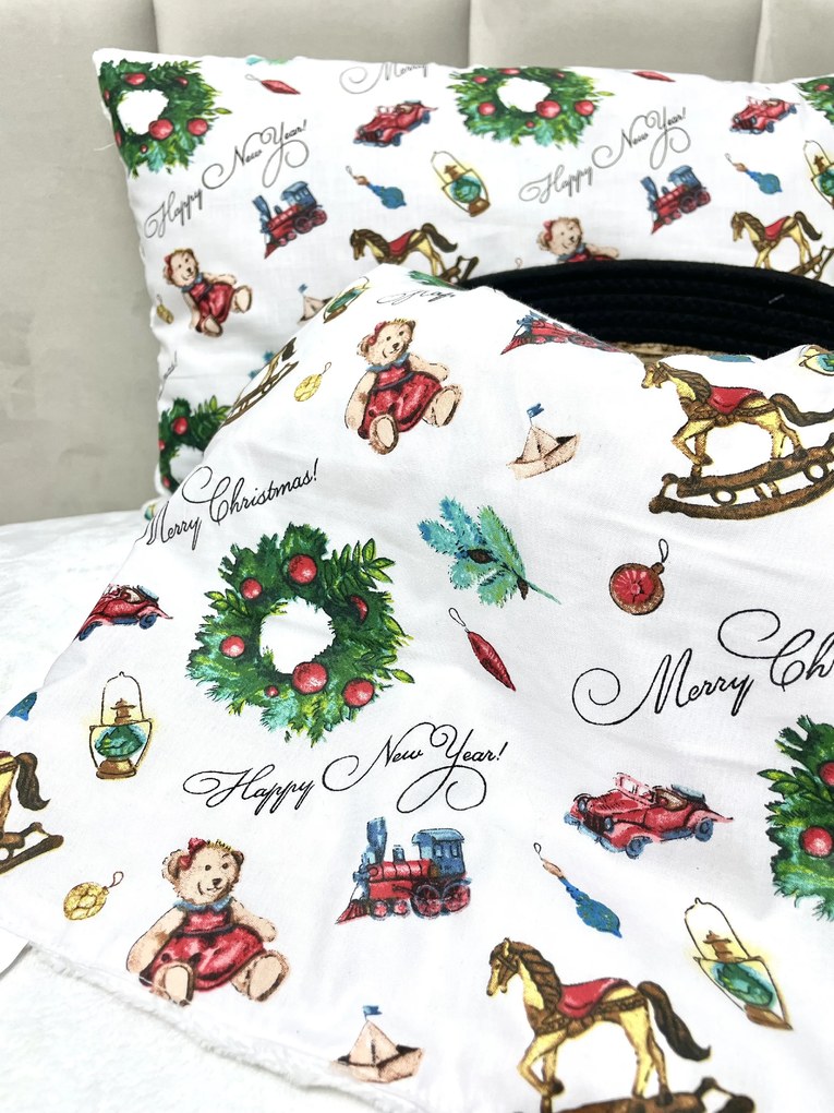 INTERMEDIC SK Zimný set do kočíka Vianočný - Teddy 73x73/40x30 cm