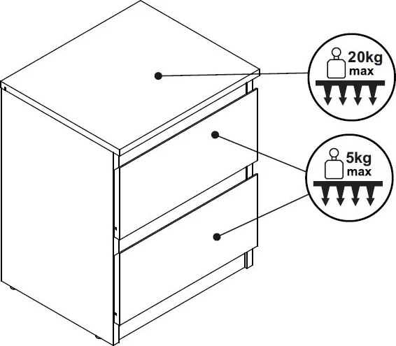 Skrinka /nočný stolík Carlos 402S, šedý beton