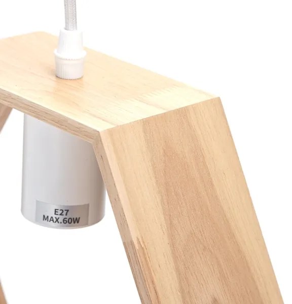 Aigostar - LED drevený luster na lane 1xE27/9W/230V 2200K borovica