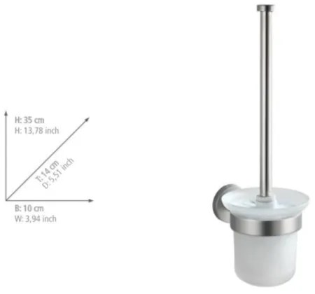 WENKO 19614100 - WC kefa BOSIO MATT 10x14 cm nerezová/strieborná/saténová