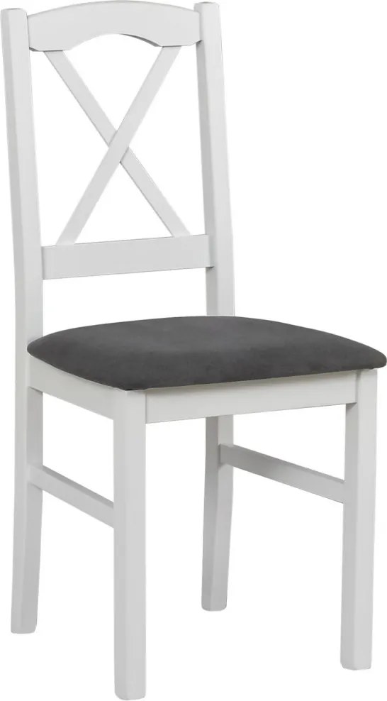 Jedálenská stolička Níla, biela/tmavo šedá látka