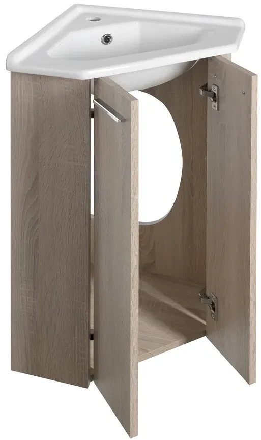 Aqualine Aqualine, ZOJA umývadlová skrinka 39x74x39cm, dub platin, 50344