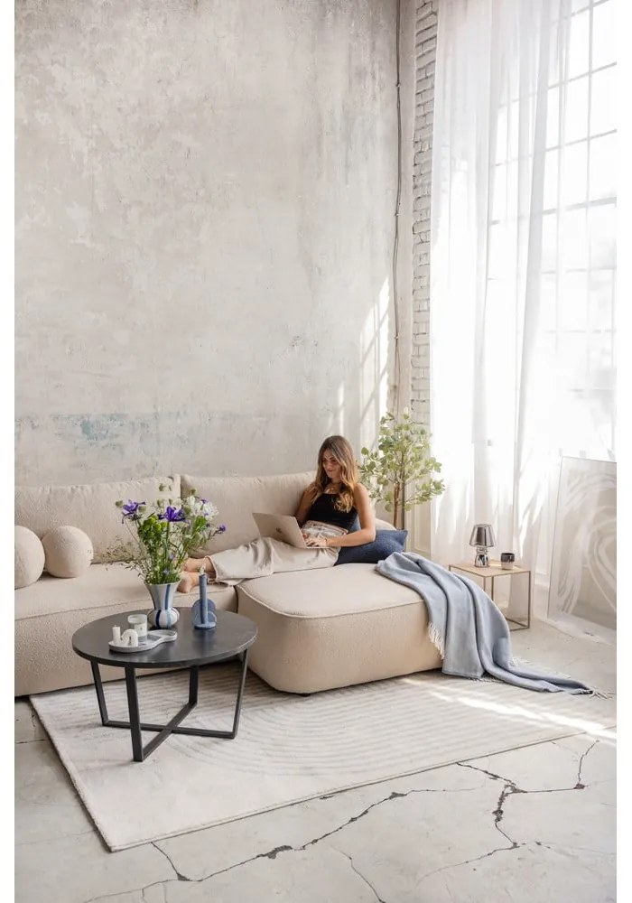 Zelená rozkladacia rohová pohovka z textílie buklé (pravý roh) Quinoa – Bonami Selection