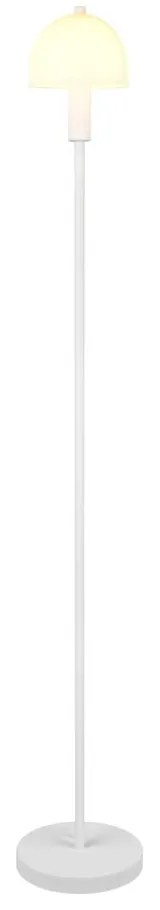 Biela stojacia lampa so skleneným tienidlom (výška 120 cm) Glenn – Reality
