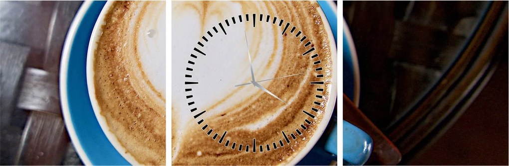 Obraz - Latte Art (s hodinami) (90x30 cm)