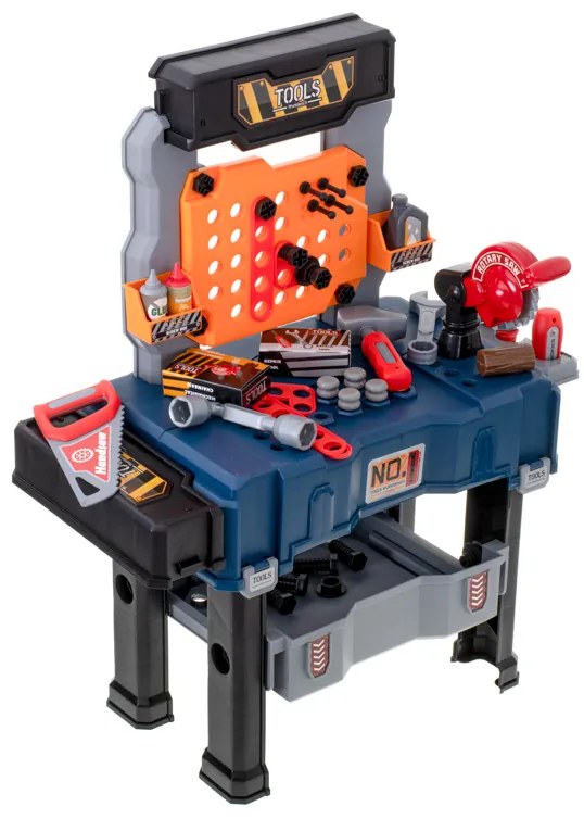 KIK Detská dielňa 65 dielov – hračka stôl s náradím a kufríkom pre deti 3+