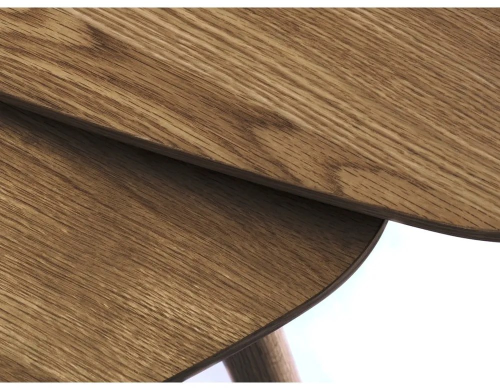 Hnedé konferenčné stolíky v súprave 2 ks v dekore duba 70x100 cm Adda – Unique Furniture