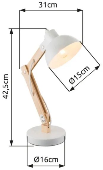 Brilagi - Stolná lampa FOCUS 1xE27/40W/230V biela