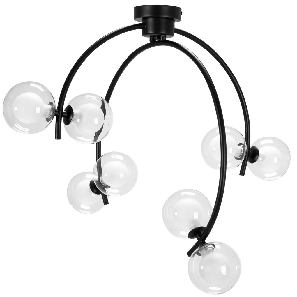 Toolight - 8-bodová stropné lampa G9 25W APP979-8C, čierna, OSW-07001