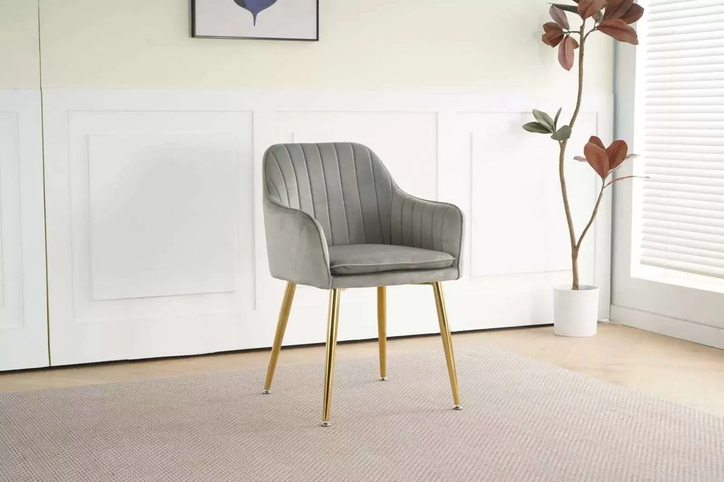 LuxuryForm DESIGN Stolička AUSTIN VELUR - SET - svetlo šedá