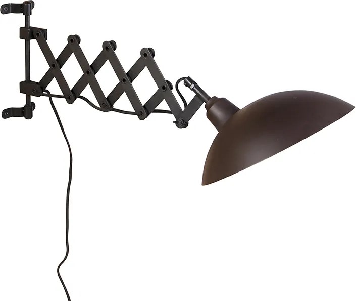 Priemyselná nástenná lampa bronzová s čiernou - Tyne