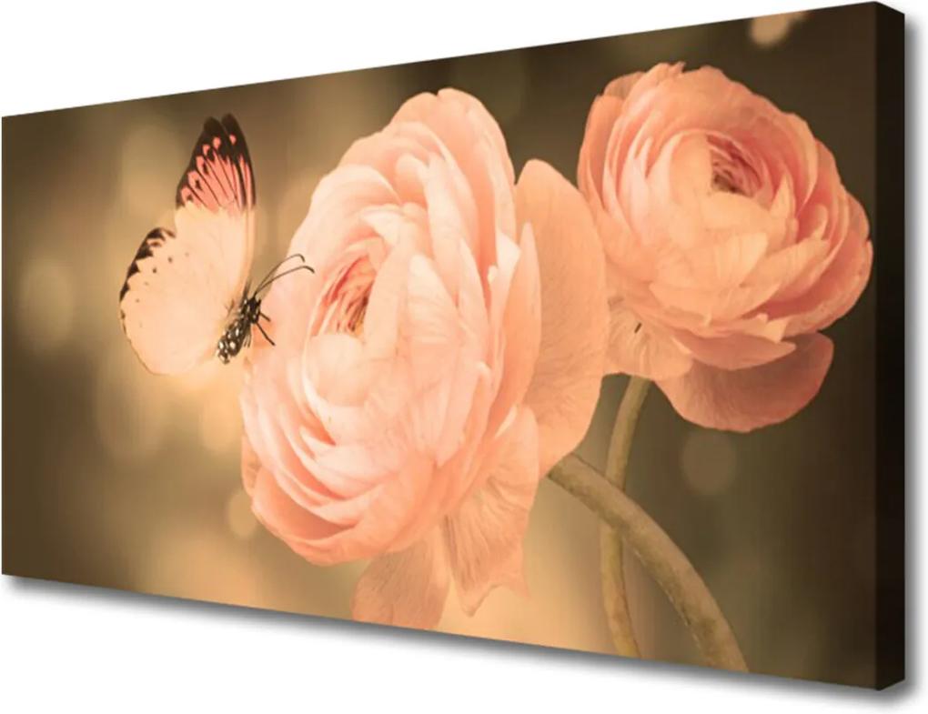 Obraz Canvas Motýľ ruže príroda