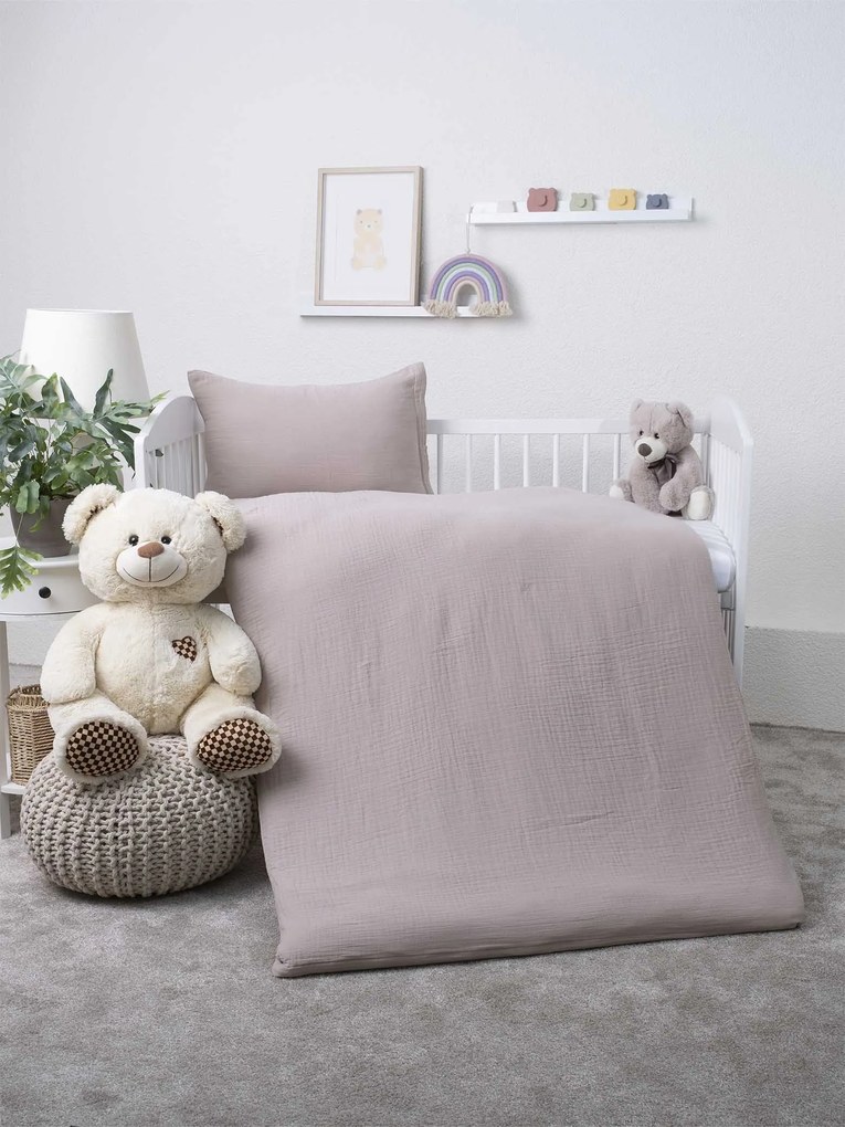 Mušelínové obliečky do postieľky – Alexia cappuccino
