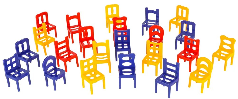 KIK Padajúce stoličky - rodinná stohovacia arkádová hra 24 ks, edukačný darček