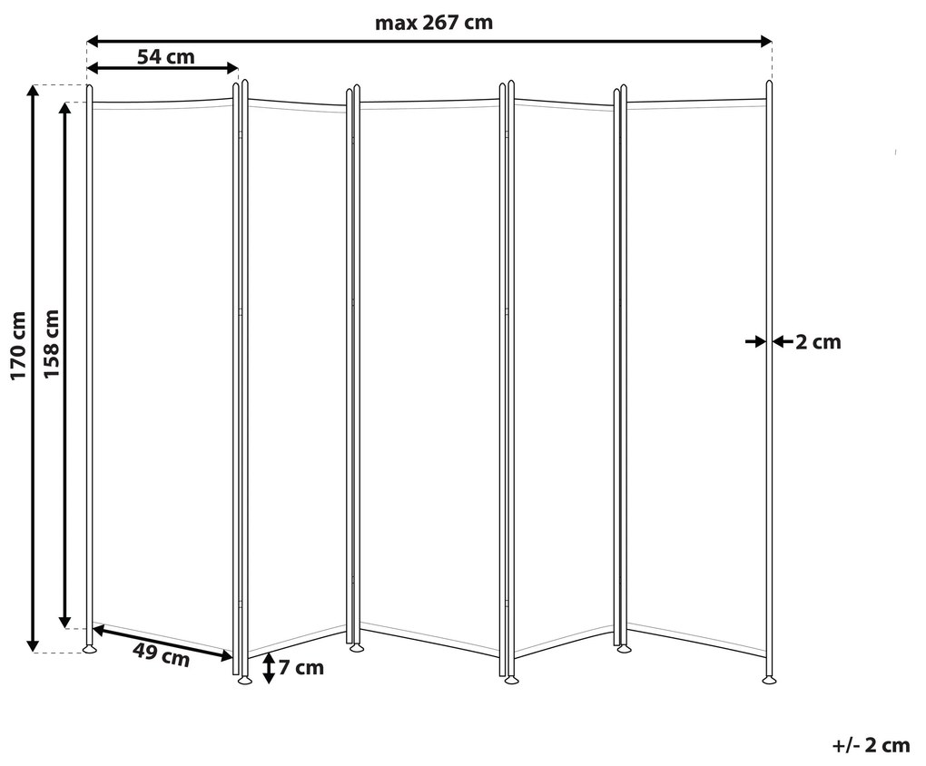 Paraván 5 dielny 270 x 170 cm zelený NARNI Beliani