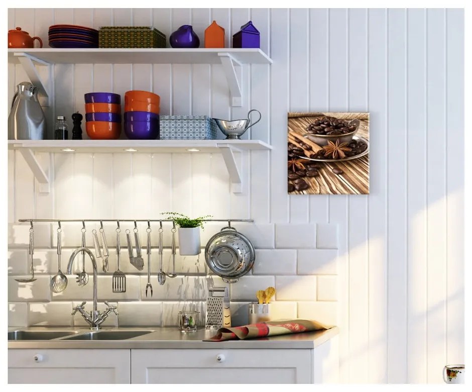 Obraz Styler Glasspik Coffee, 30 × 30 cm