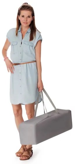 KINDERKRAFT - Cestovná postieľka Baby Tiger VIKI šedá