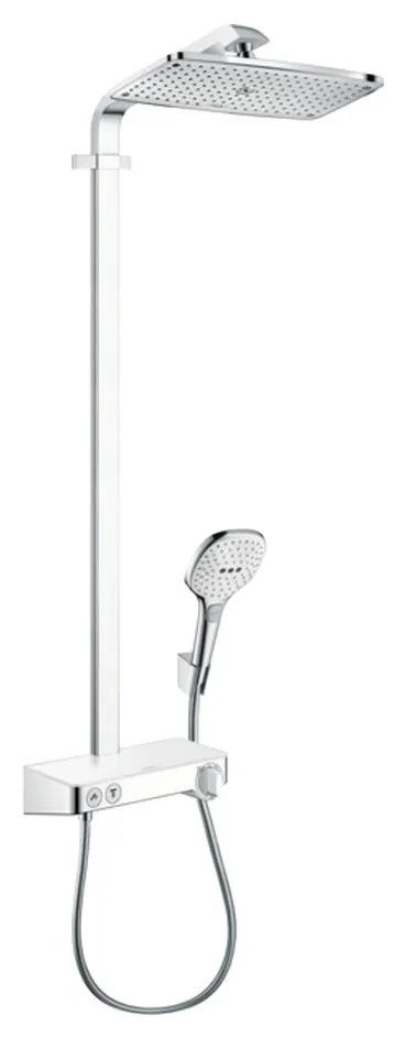 Hansgrohe Raindance E, Showerpipe 360 1jet s termostatom ShowerTablet Select 300, biela/chrómová, HAN-27288400