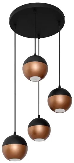 LED Luster na lanku MIDWAY 4xGU10/4,8W/230V čierna/medená