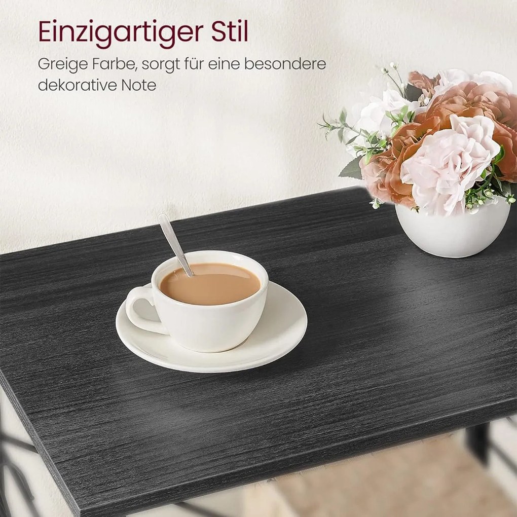 Kuchynský stojan na kolieskach, Servírovací vozík s 3 úrovňami, ebenový čierny