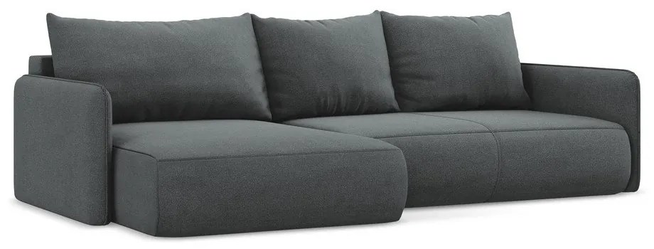 Sivá rozkladacia/s úložným priestorom rohová pohovka (ľavý roh) Nanea – Makamii